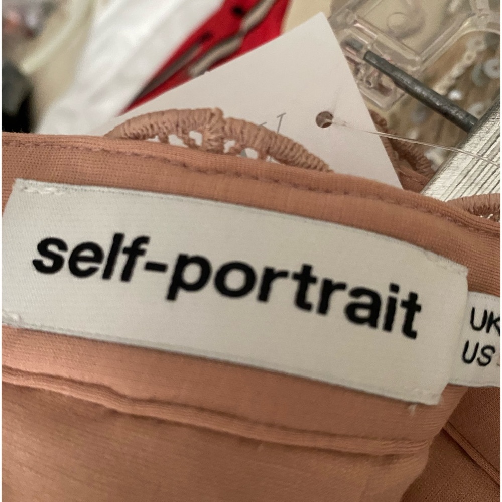 Self Portrait lace mini sz 8/ silk v neck hi-lo blouse size 4 BOTH NEW TAGS